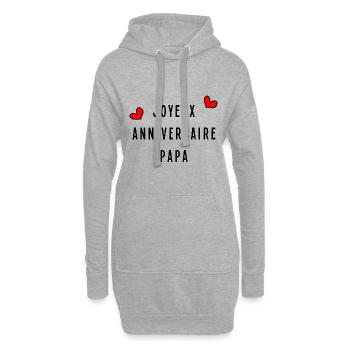 JOYEUX ANNIVERSAIRE PAPA - Sweat-shirt à capuche long Femme - gris chiné - Devant