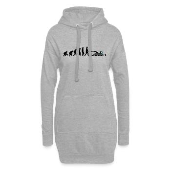 dameuse évolution grue véhicule pente neige - Sweat-shirt à capuche long Femme - gris chiné - Devant