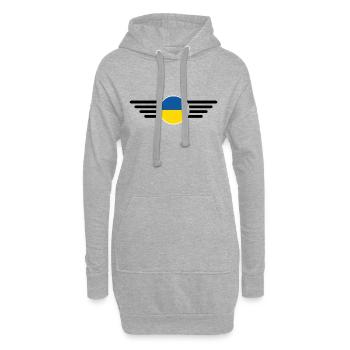 T-shirt d’élégance de l’Ukraine - Sweat-shirt à capuche long Femme - gris chiné - Devant