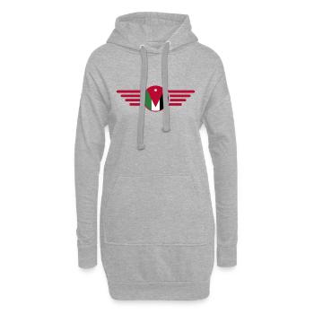 J’aime Jordan, T-shirt Style Design - Sweat-shirt à capuche long Femme - gris chiné - Devant