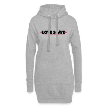 Love Slave 2c - Hoodie-Kleid - Grau meliert - Vorne