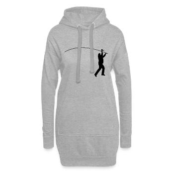 pêche de surf - Sweat-shirt à capuche long Femme - gris chiné - Devant