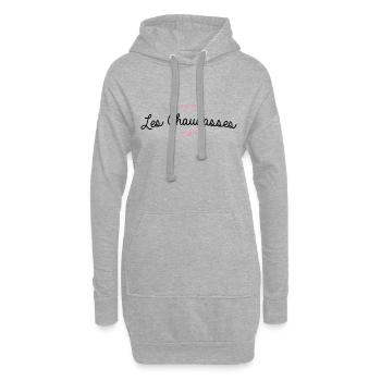 T-shirt EVJF "Les Chaudasses" - Sweat-shirt à capuche long Femme - gris chiné - Devant