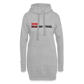 « MOM of Steel » bonne fête des mères - Sweat-shirt à capuche long Femme - gris chiné - Devant