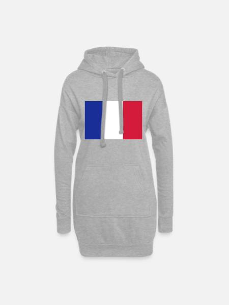 Frankreich - Hoodie-Kleid - Grau meliert