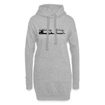 Porte voitures de transport_b1 - Sweat-shirt à capuche long Femme - gris chiné - Devant