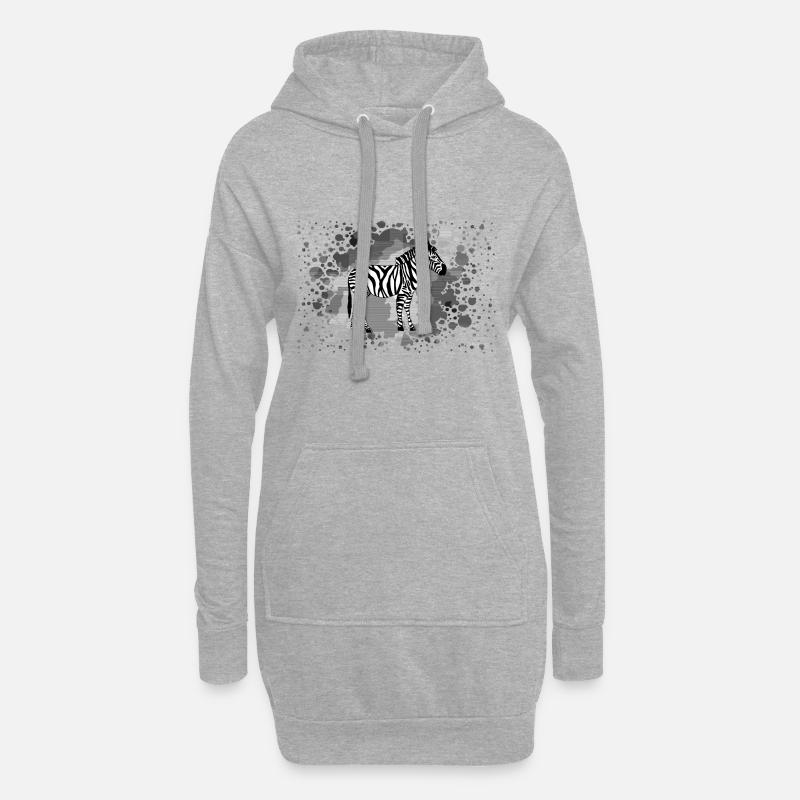 Zebra - Hoodie-Kleid - Grau meliert