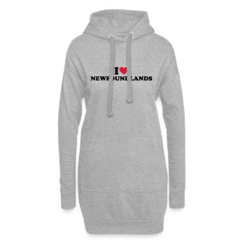 Neufundländer - Hoodie-Kleid - Grau meliert - Vorne