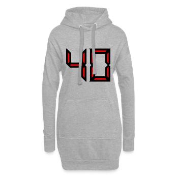 40. 40 JAHRE. 40-jähriges Jubiläum. GEBURTSTAG 40 JAHRE. - Hoodie-Kleid - Grau meliert - Vorne
