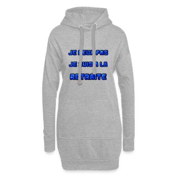 RETRAITE. RETRAITE. RETRAITEE. RETRAITE - Sweat-shirt à capuche long Femme - gris chiné - Devant