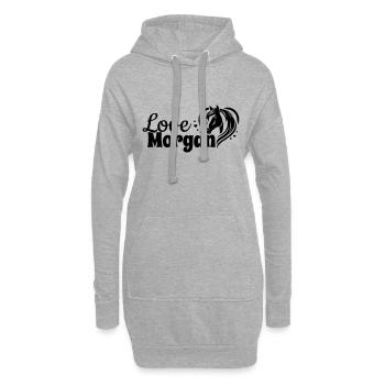 Morgan Love Herz Pferdekopf - Hoodie-Kleid - Grau meliert - Vorne