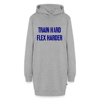 Entraînez-vous dur, fléchissez plus fort - Sweat-shirt à capuche long Femme - gris chiné - Devant
