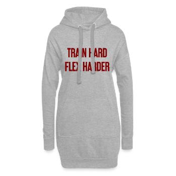 Train Hard Flex Harder - Hoodie-Kleid - Grau meliert - Vorne