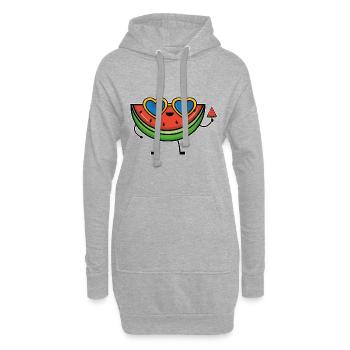 Sonnenbrille Wassermelone Sommer Mädchen Kinder - Hoodie-Kleid - Grau meliert - Vorne