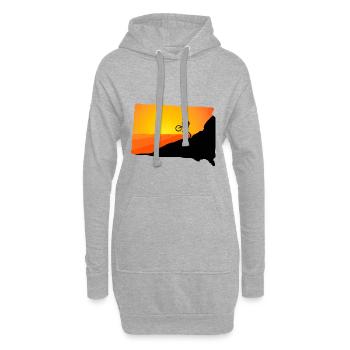 VTT descente vtt montagnes vtt - Sweat-shirt à capuche long Femme - gris chiné - Devant