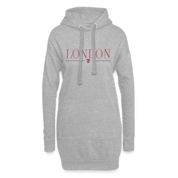 T-shirt design de style londonien - Sweat-shirt à capuche long Femme - gris chiné - Devant