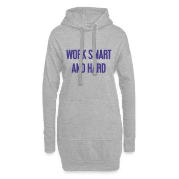 Work Smart and Hard – Erfolgs-Motto für Macher - Hoodie-Kleid - Grau meliert - Vorne
