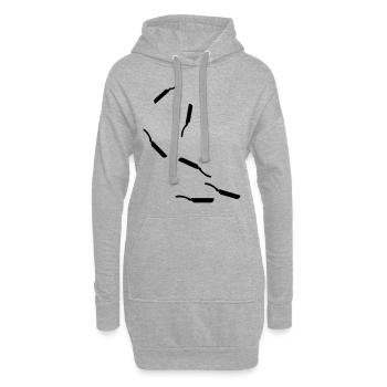 Icône Pan - Sweat-shirt à capuche long Femme - gris chiné - Devant