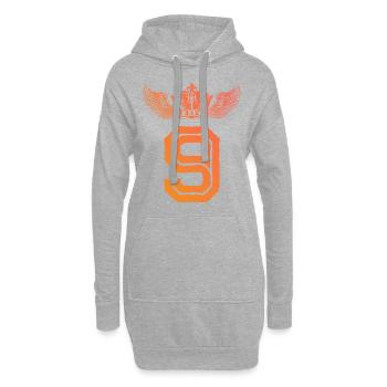 9 Zahl Krone - Hoodie-Kleid - Grau meliert - Vorne