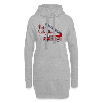 Feuerwehrauto Weihnachten - Hoodie-Kleid - Grau meliert - Vorne