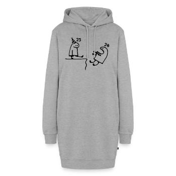 25 years: Farewell age 24 years, Happy 25th birthday - Hoodie Dress - heather grey - Front