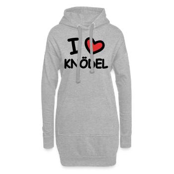 I Love Dumplings - Hoodie Dress - heather grey - Front