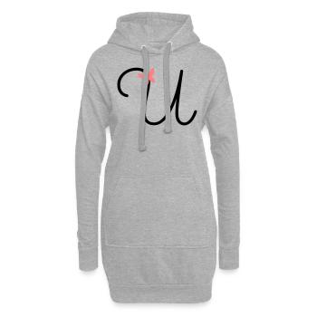 Lettre U Papillon Lettre - Sweat-shirt à capuche long Femme - gris chiné - Devant