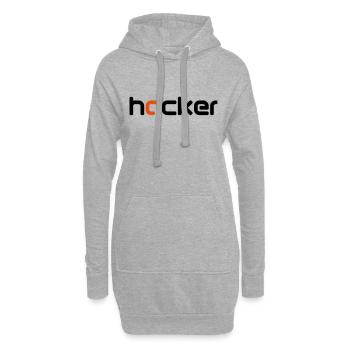 hacker - Hoodie-Kleid - Grau meliert - Vorne