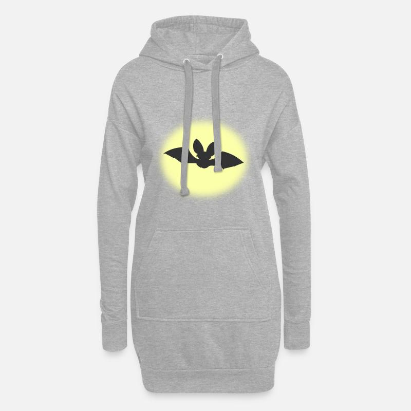 bat - Hoodie-Kleid - Grau meliert