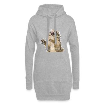 Chihuahua - Hoodie-Kleid - Grau meliert - Vorne