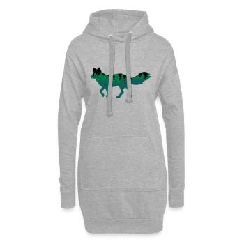 Fuchs Wildlife Fox Forêt de sapins - Sweat-shirt à capuche long Femme - gris chiné - Devant