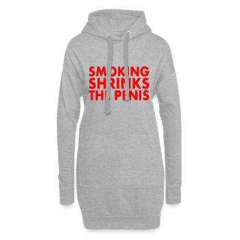 Smoking shrinks the penis - Sweat-shirt à capuche long Femme - gris chiné - Devant