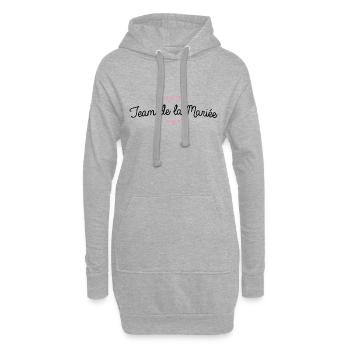 T-shirt EVJF "Team de la Mariée" - Sweat-shirt à capuche long Femme - gris chiné - Devant