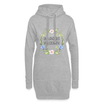 Im Land der Vollidioten - Hoodie-Kleid - Grau meliert - Vorne