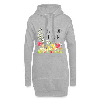 Rettet die Bienen - Hoodie-Kleid - Grau meliert - Vorne