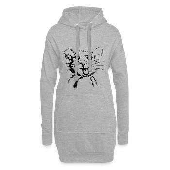 Zeichnung der lustigen kleinen Maus - Hoodie-Kleid - Grau meliert - Vorne