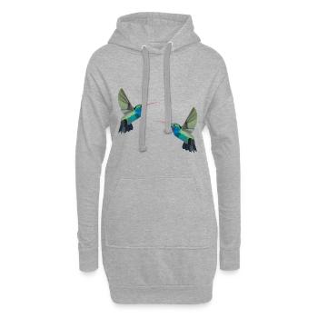 Kolibri Vogel Vögel Polygon Wellensittich Geschenk - Hoodie-Kleid - Grau meliert - Vorne