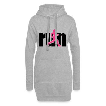 run woman 2 colours - Sweat-shirt à capuche long Femme - gris chiné - Devant
