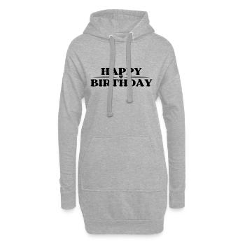 Happy Birthday - Hoodie-Kleid - Grau meliert - Vorne