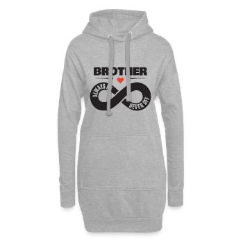 Frère Toujours Sur Jamais Off Frère Amour Chemise - Sweat-shirt à capuche long Femme - gris chiné - Devant