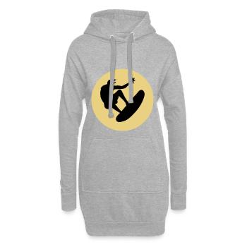 surfen cool sport logo - Hoodie-Kleid - Grau meliert - Vorne