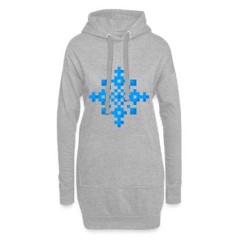Flocon de neige (pixel art) - Sweat-shirt à capuche long Femme - gris chiné - Devant