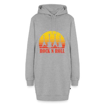 Rock and Roll Rocknroll gitarre gitarist band tanz - Hoodie-Kleid - Grau meliert - Vorne