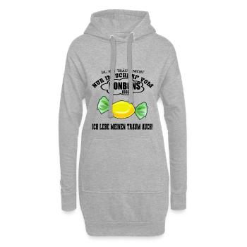 Bonbons bonbons mangent en disant idée cadeau - Sweat-shirt à capuche long Femme - gris chiné - Devant