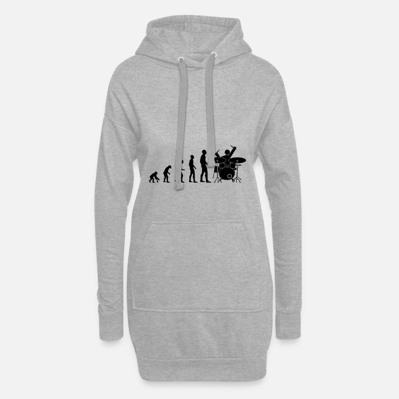 Evolution drummer - Hoodie Dress - heather grey