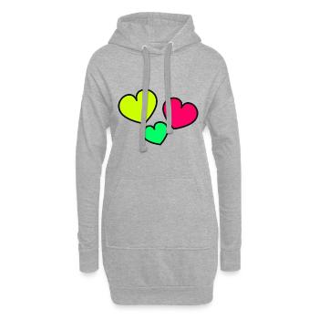 VIELEN DANK. GELIEBTE. MEISTER. DANKE, HERRIN. HERZ - Hoodie-Kleid - Grau meliert - Vorne