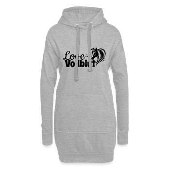 Tête de cheval pur-sang Love Heart - Sweat-shirt à capuche long Femme - gris chiné - Devant