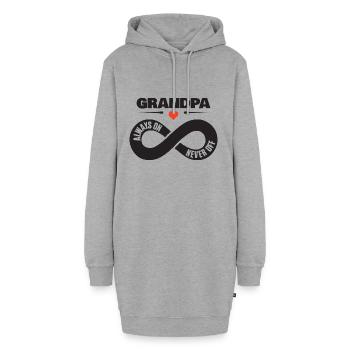 Grandpa Always On Never Off Opa Herz Geschenk - Hoodie-Kleid - Grau meliert - Vorne