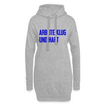Arbeite Klug Und Hart – Erfolgs-Motto für Macher - Hoodie-Kleid - Grau meliert - Vorne