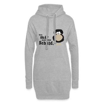 Gib mir nur die Schuld - Hoodie-Kleid - Grau meliert - Vorne